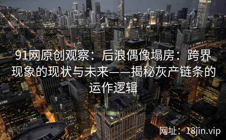 91网原创观察：后浪偶像塌房：跨界现象的现状与未来——揭秘灰产链条的运作逻辑