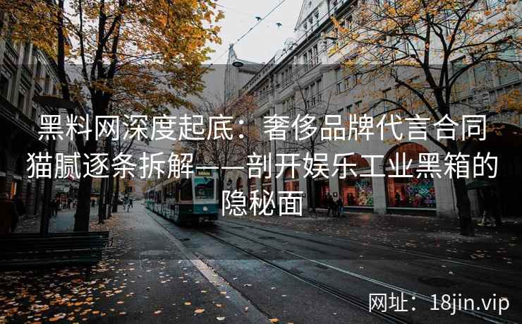 黑料网深度起底：奢侈品牌代言合同猫腻逐条拆解——剖开娱乐工业黑箱的隐秘面