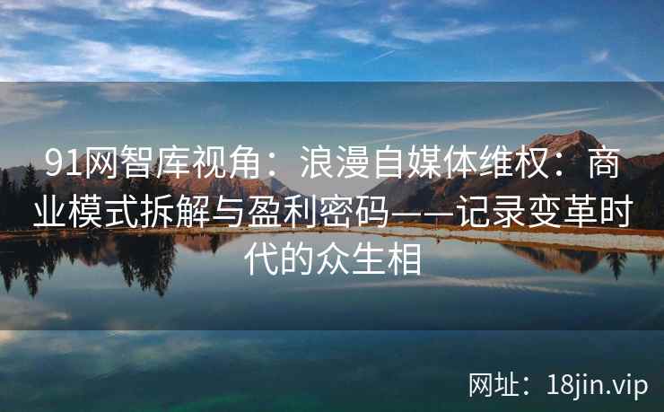 91网智库视角：浪漫自媒体维权：商业模式拆解与盈利密码——记录变革时代的众生相