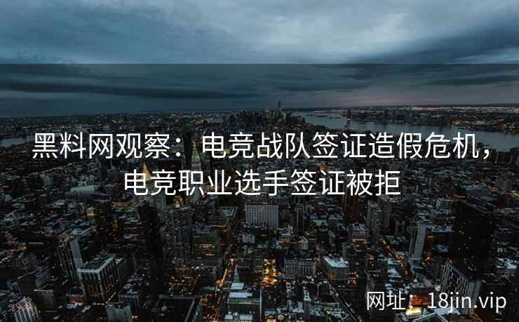 黑料网观察：电竞战队签证造假危机，电竞职业选手签证被拒